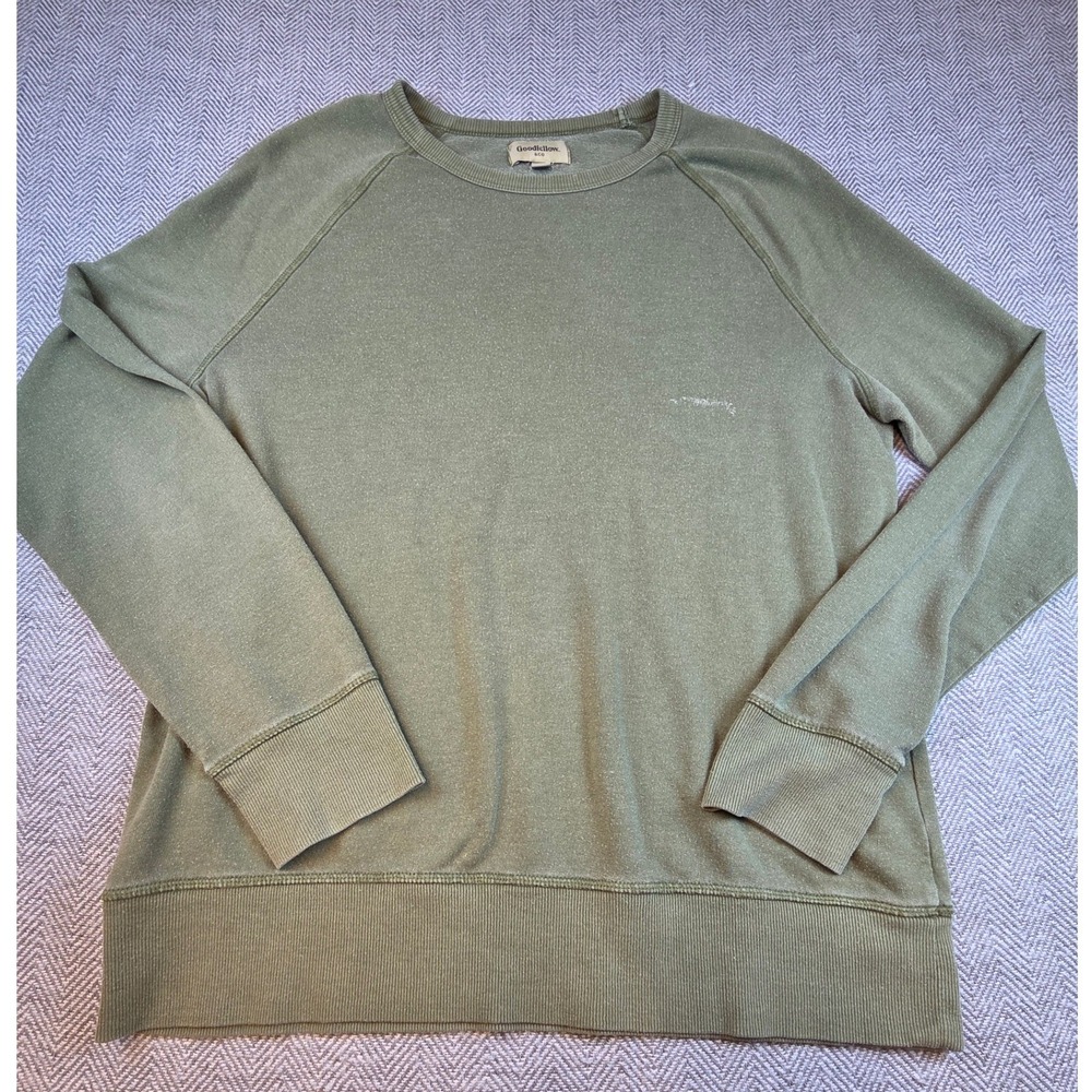 Goodfellow & Co Mens Olive Green Crew Neck Raglan Sweatshirt Size L - Picture 8 of 10